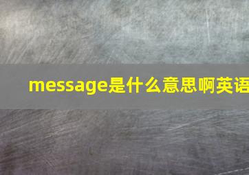 message是什么意思啊英语