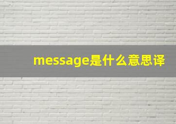 message是什么意思译