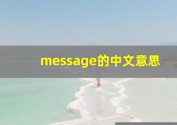 message的中文意思