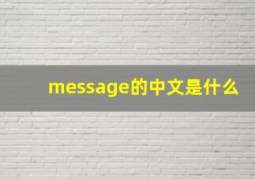 message的中文是什么