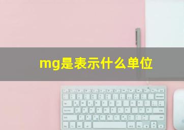 mg是表示什么单位