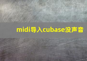 midi导入cubase没声音