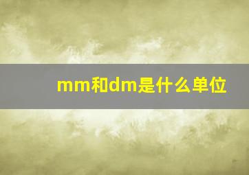 mm和dm是什么单位