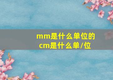 mm是什么单位的cm是什么单/位