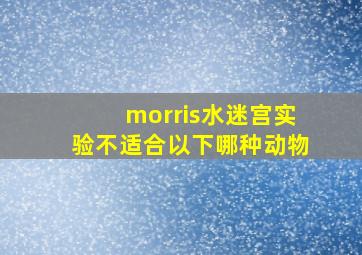 morris水迷宫实验不适合以下哪种动物