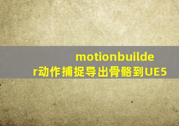 motionbuilder动作捕捉导出骨骼到UE5