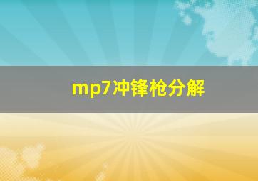 mp7冲锋枪分解