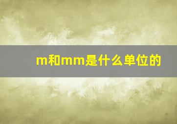 m和mm是什么单位的