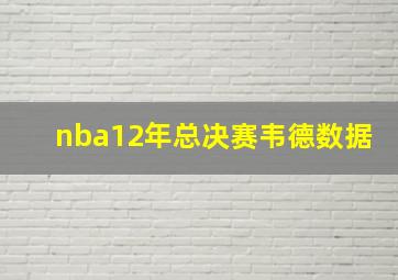 nba12年总决赛韦德数据