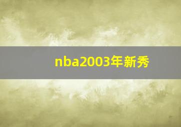 nba2003年新秀