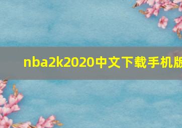 nba2k2020中文下载手机版