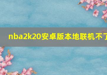 nba2k20安卓版本地联机不了