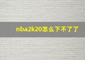 nba2k20怎么下不了了