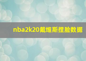 nba2k20戴维斯捏脸数据