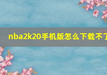 nba2k20手机版怎么下载不了