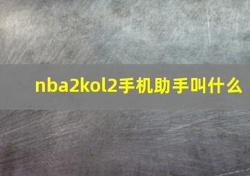 nba2kol2手机助手叫什么