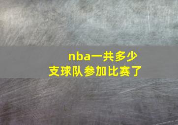 nba一共多少支球队参加比赛了