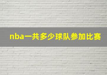 nba一共多少球队参加比赛