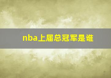 nba上届总冠军是谁