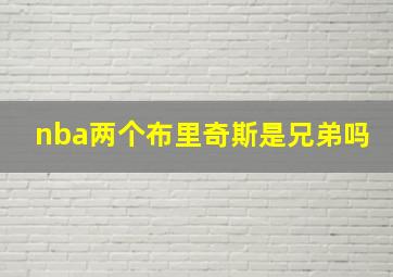 nba两个布里奇斯是兄弟吗