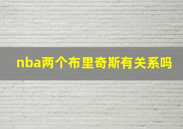 nba两个布里奇斯有关系吗