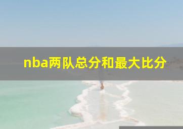 nba两队总分和最大比分