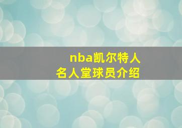 nba凯尔特人名人堂球员介绍