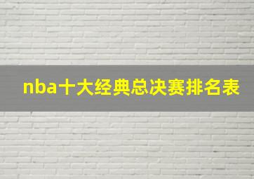 nba十大经典总决赛排名表