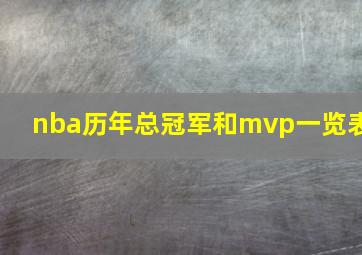 nba历年总冠军和mvp一览表