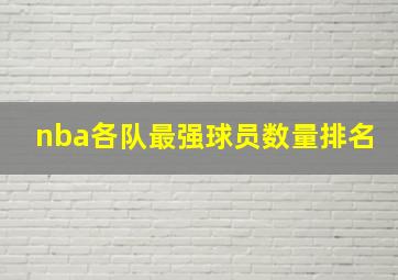 nba各队最强球员数量排名