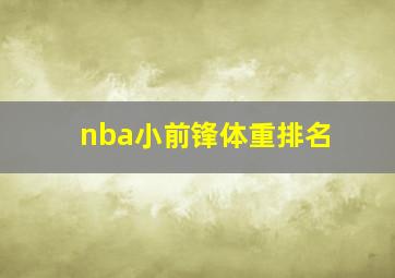 nba小前锋体重排名