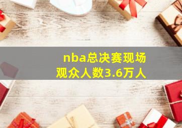 nba总决赛现场观众人数3.6万人