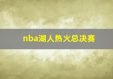 nba湖人热火总决赛