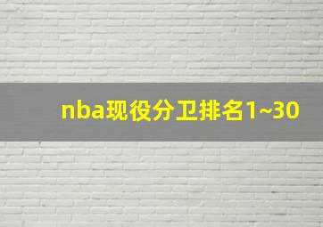 nba现役分卫排名1~30