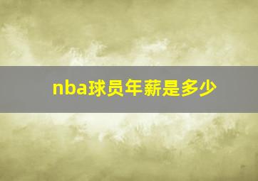 nba球员年薪是多少