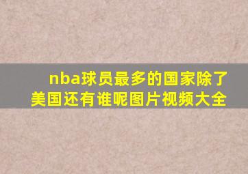 nba球员最多的国家除了美国还有谁呢图片视频大全