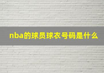 nba的球员球衣号码是什么