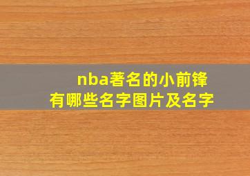 nba著名的小前锋有哪些名字图片及名字