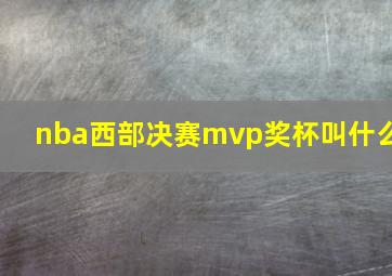 nba西部决赛mvp奖杯叫什么