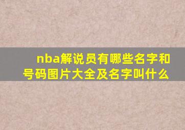 nba解说员有哪些名字和号码图片大全及名字叫什么