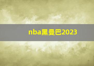 nba黑曼巴2023