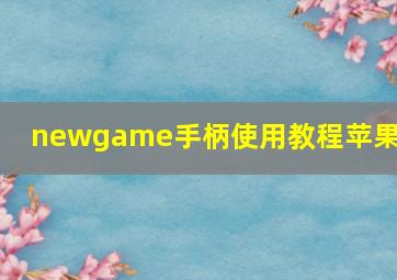 newgame手柄使用教程苹果版