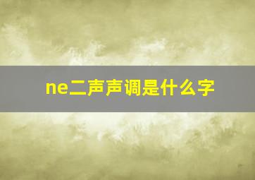 ne二声声调是什么字