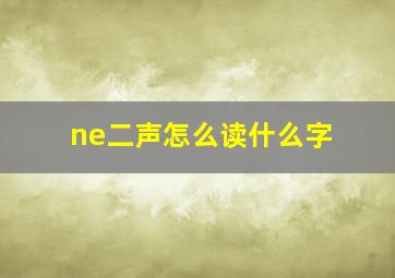 ne二声怎么读什么字