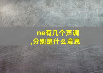 ne有几个声调,分别是什么意思