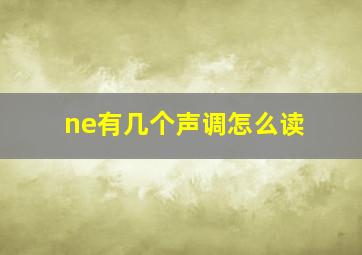 ne有几个声调怎么读