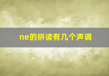 ne的拼读有几个声调