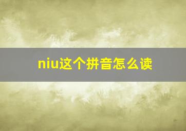 niu这个拼音怎么读