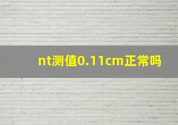 nt测值0.11cm正常吗