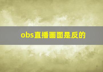 obs直播画面是反的